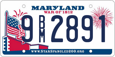 MD license plate 9BM2891