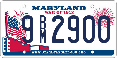 MD license plate 9BM2900