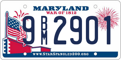 MD license plate 9BM2901