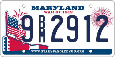 MD license plate 9BM2912