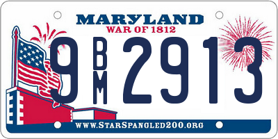 MD license plate 9BM2913