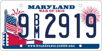 MD license plate 9BM2919