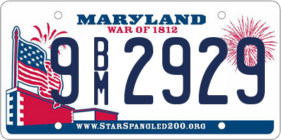 MD license plate 9BM2929