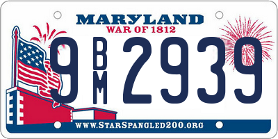 MD license plate 9BM2939