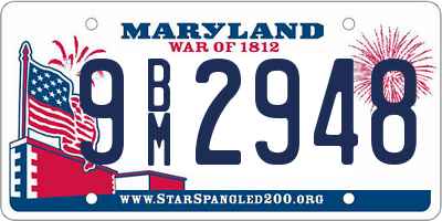 MD license plate 9BM2948