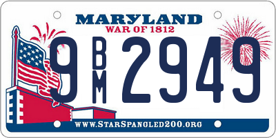 MD license plate 9BM2949