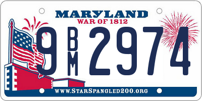 MD license plate 9BM2974