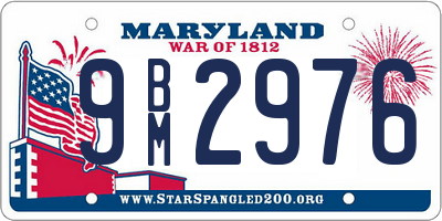 MD license plate 9BM2976