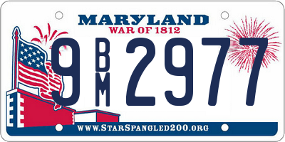 MD license plate 9BM2977