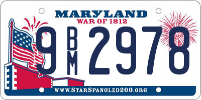 MD license plate 9BM2978