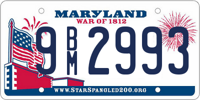 MD license plate 9BM2993