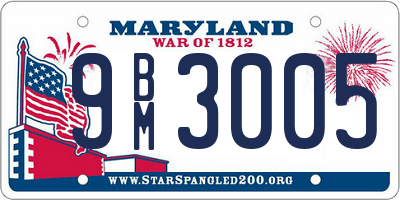 MD license plate 9BM3005