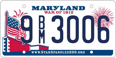 MD license plate 9BM3006