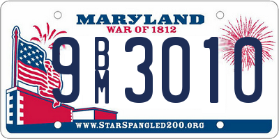 MD license plate 9BM3010