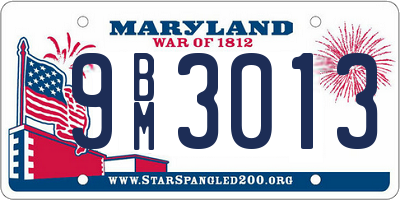 MD license plate 9BM3013