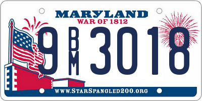 MD license plate 9BM3018