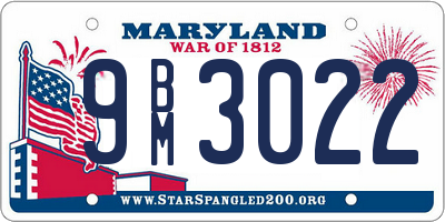 MD license plate 9BM3022