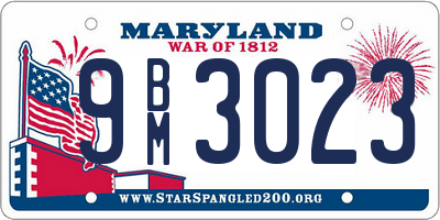 MD license plate 9BM3023