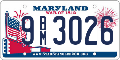 MD license plate 9BM3026