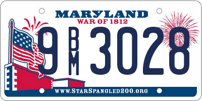 MD license plate 9BM3028