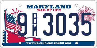 MD license plate 9BM3035