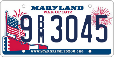 MD license plate 9BM3045