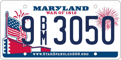 MD license plate 9BM3050