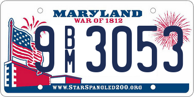 MD license plate 9BM3053