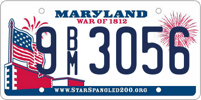 MD license plate 9BM3056