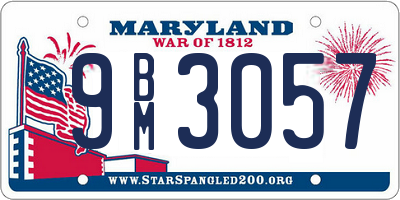 MD license plate 9BM3057