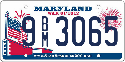 MD license plate 9BM3065