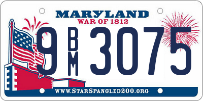 MD license plate 9BM3075