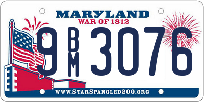 MD license plate 9BM3076