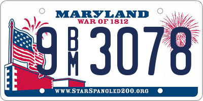 MD license plate 9BM3078