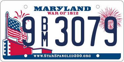 MD license plate 9BM3079