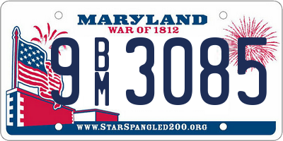 MD license plate 9BM3085