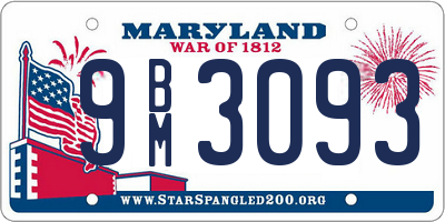 MD license plate 9BM3093