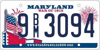 MD license plate 9BM3094