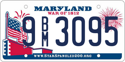 MD license plate 9BM3095