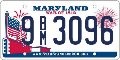 MD license plate 9BM3096