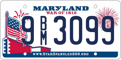 MD license plate 9BM3099