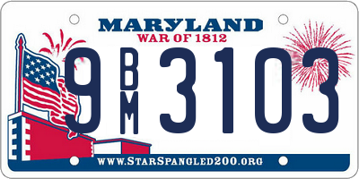 MD license plate 9BM3103