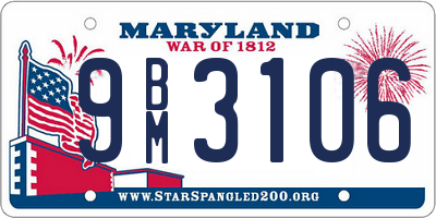 MD license plate 9BM3106