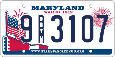 MD license plate 9BM3107