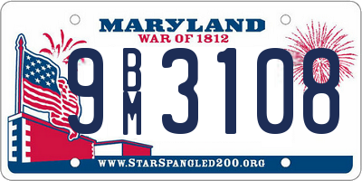 MD license plate 9BM3108