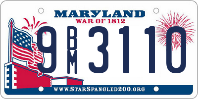 MD license plate 9BM3110