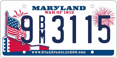 MD license plate 9BM3115