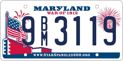 MD license plate 9BM3119