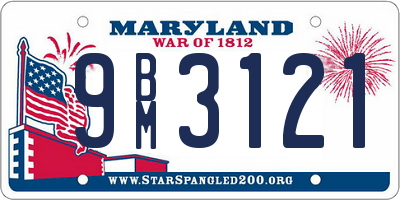 MD license plate 9BM3121