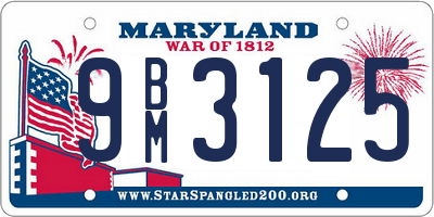 MD license plate 9BM3125